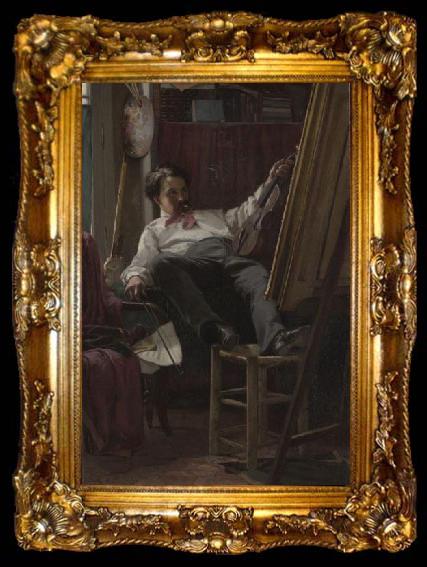 framed  Thomas Hovenden Self-Portrait of the Artist in His Studio, ta009-2